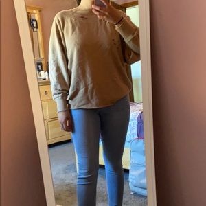 Aerie Tan Distressed Sweater